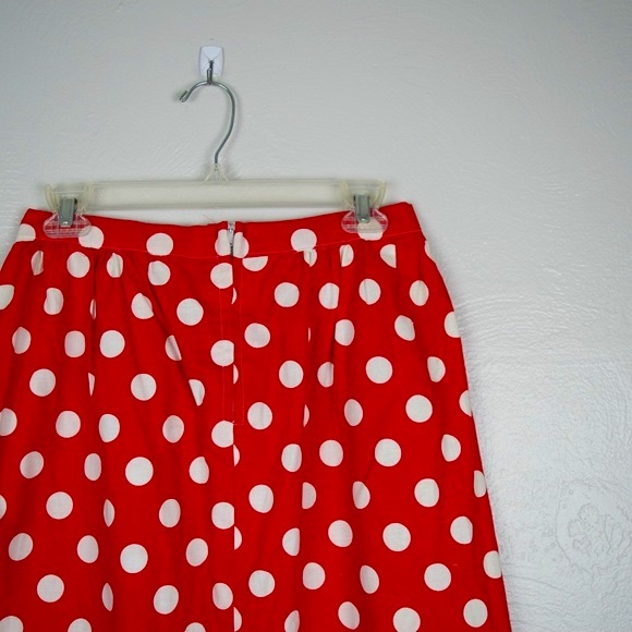 VINTAGE Red Polka Dot Single Stitch A-Line Skirt - Picture 4 of 8
